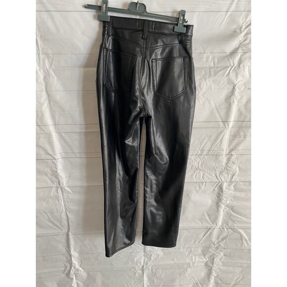 Abercrombie & Fitch Blk Jeans Ankle Straight Ultra High Rise Faux Leather 26/2# - Picture 5 of 9